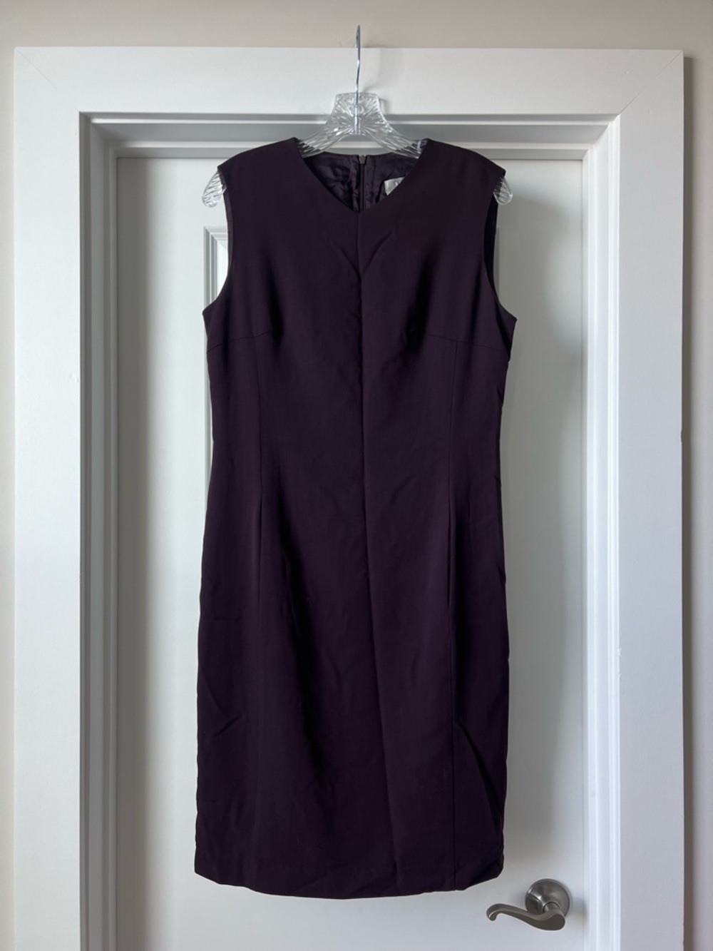 Max Mara Sleeveless Sheath Dress in Deep Plum with Pockets